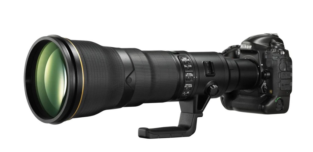 Nikon DSLR camera with telephoto lens